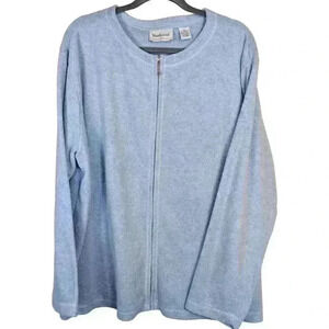 Westbound II Women's Soft Plush Jacket, Full Zip, Light Blue, Size 2X